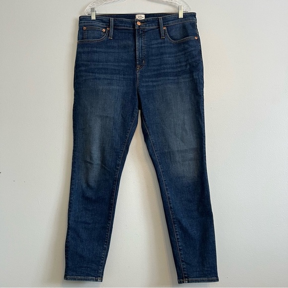 J.Crew Womens Curve Toothpick Denim High Rise Ankle Jeans Med Wash Sz 33 - Picture 1 of 11